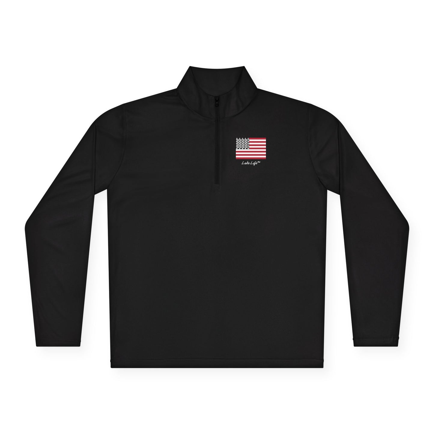 Anchors and Stripes Lake Life™ Unisex Quarter-Zip Pullover by Pontoon Girl®