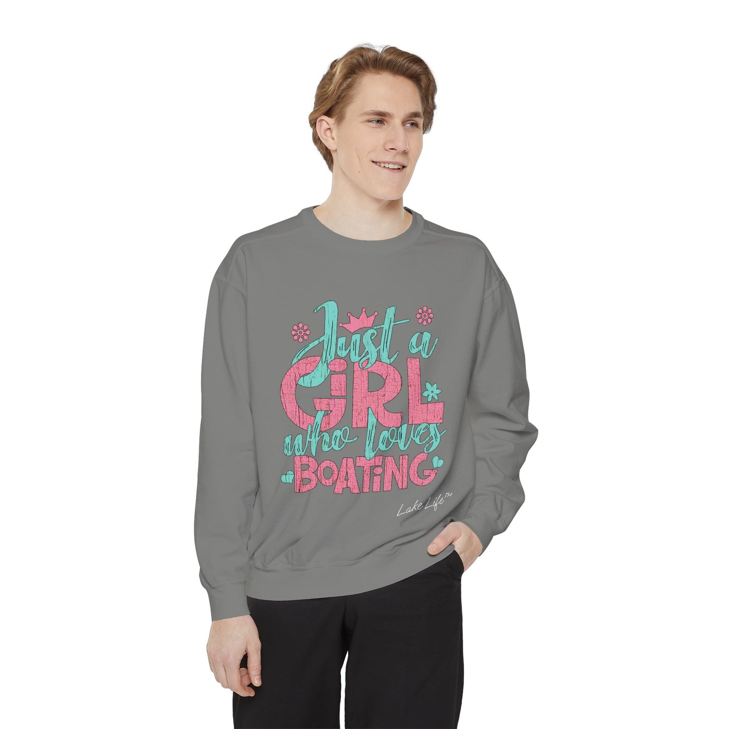 Just a Girl Who Loves Boating Lake Life™ Sweatshirt by Pontoon Girl®