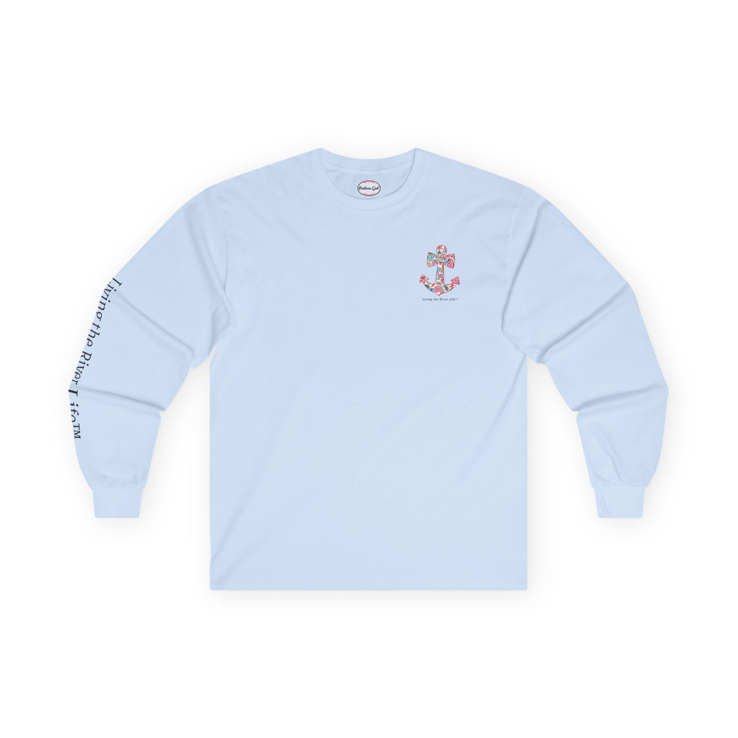 Sweet Anchor Living the River Life™ - Customizable - Long Sleeve Tee by Pontoon Girl® in Light Colors