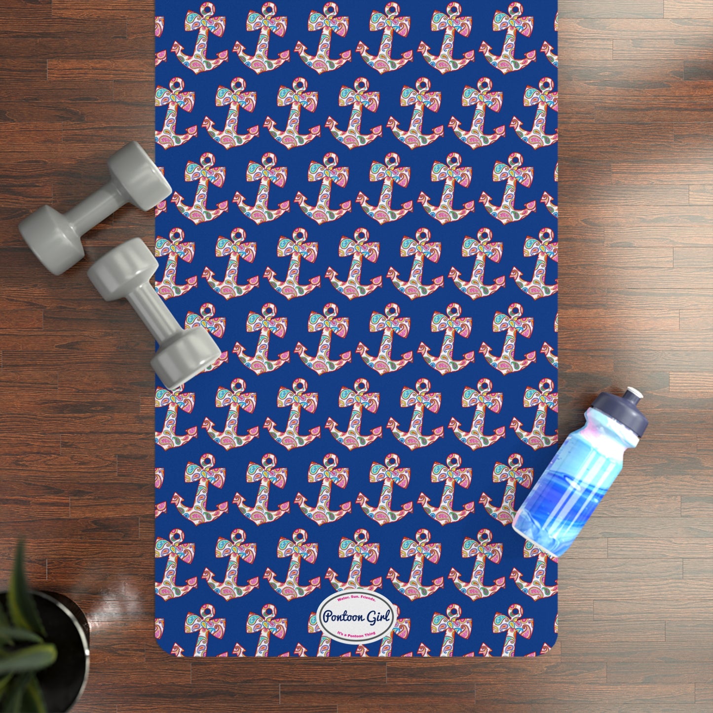 Sweet Anchor Rubber Yoga Mat by Pontoon Girl®