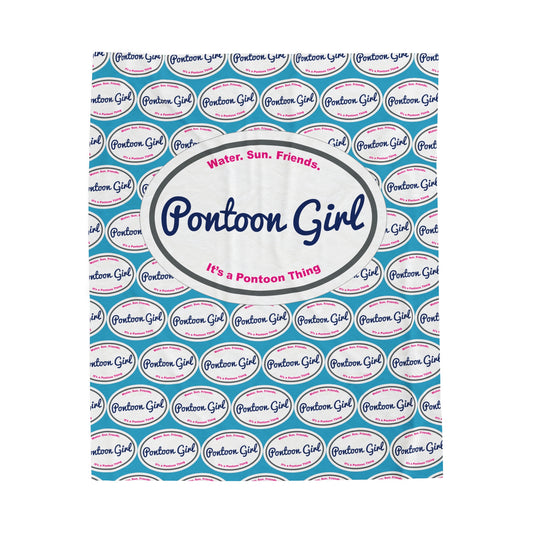 Pontoon Girl® Logo Joy Plush Blanket by PontoonGirl®