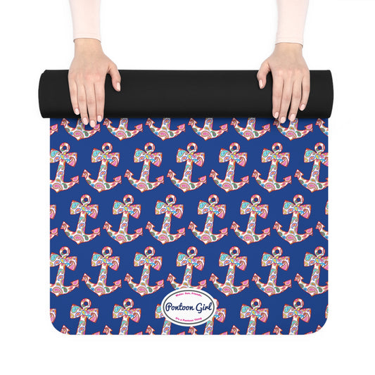 Sweet Anchor Rubber Yoga Mat by Pontoon Girl®