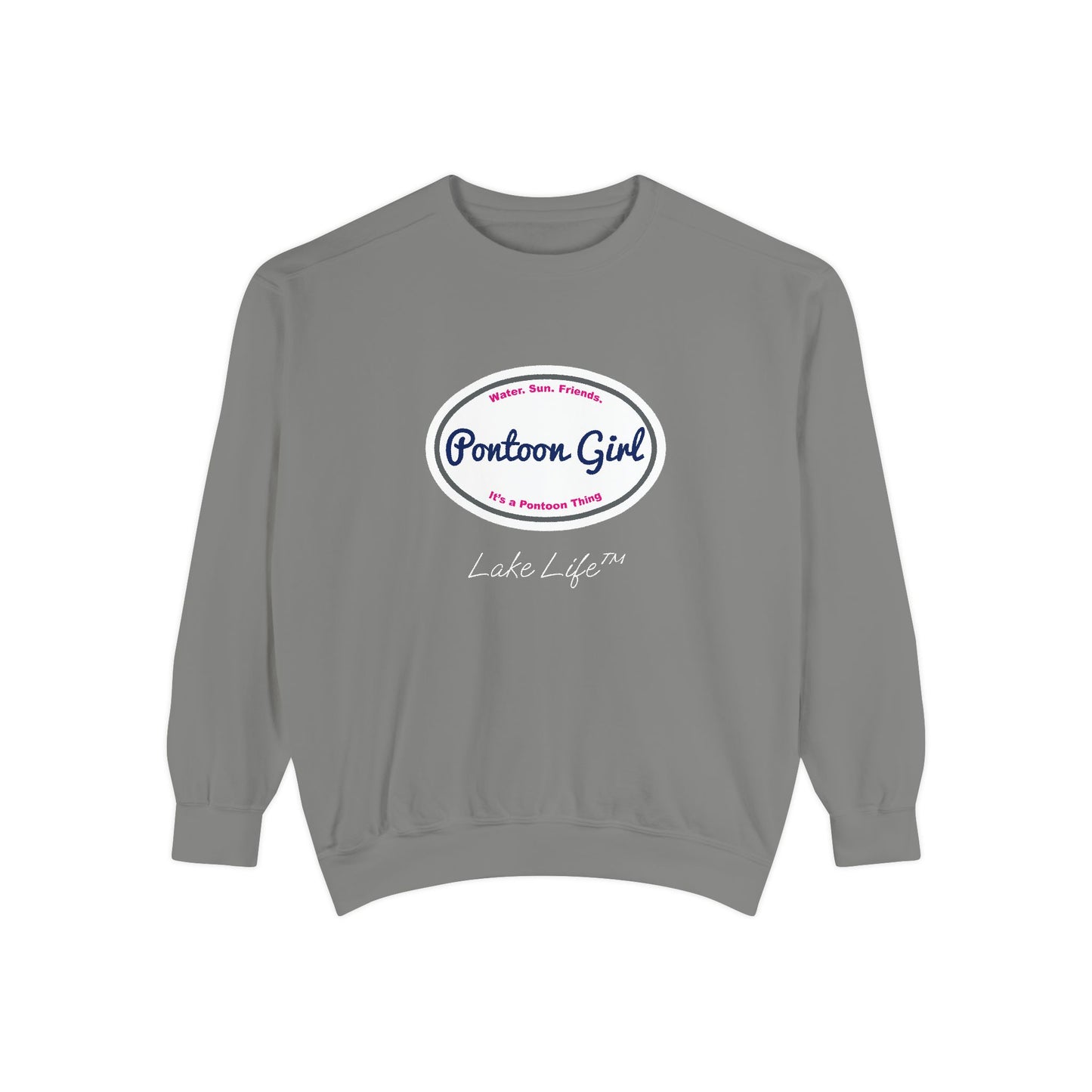 Pontoon Girl Logo Lake Life™ Crew Neck Sweatshirt by Pontoon Girl®