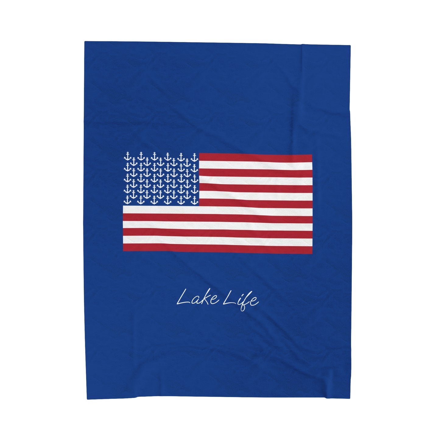 Anchors and Stripes Lake Life™ Plush Blanket by PontoonGirl®