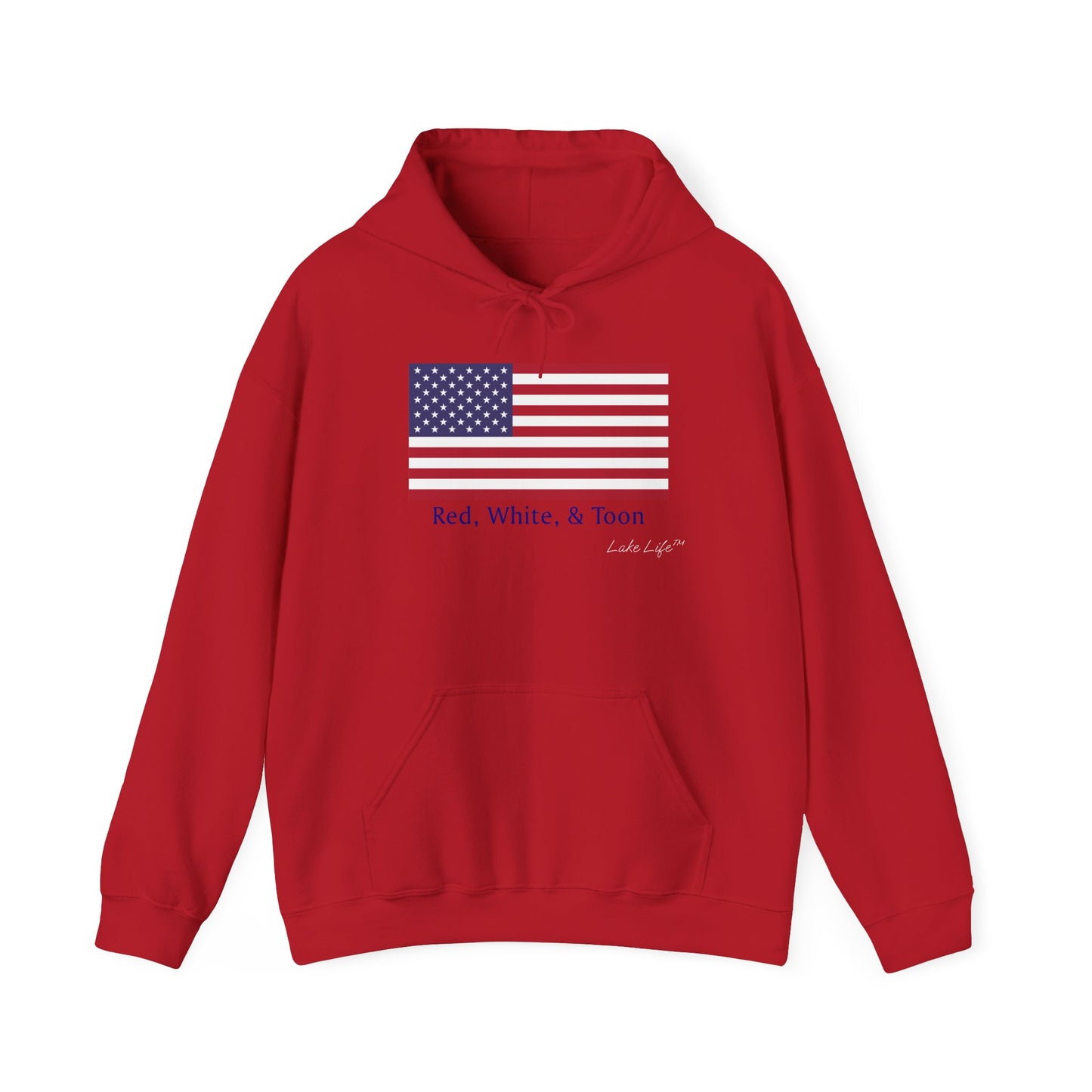 Red White and Toon™ Classic Lake Life™ Hooded Sweatshirt by Pontoon Girl®