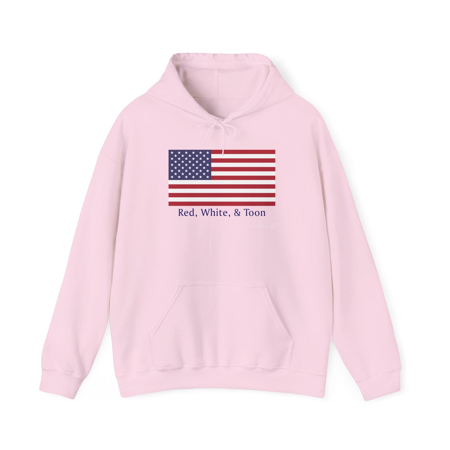 Red White and Toon™ Classic Lake Life™ Hooded Sweatshirt by Pontoon Girl®