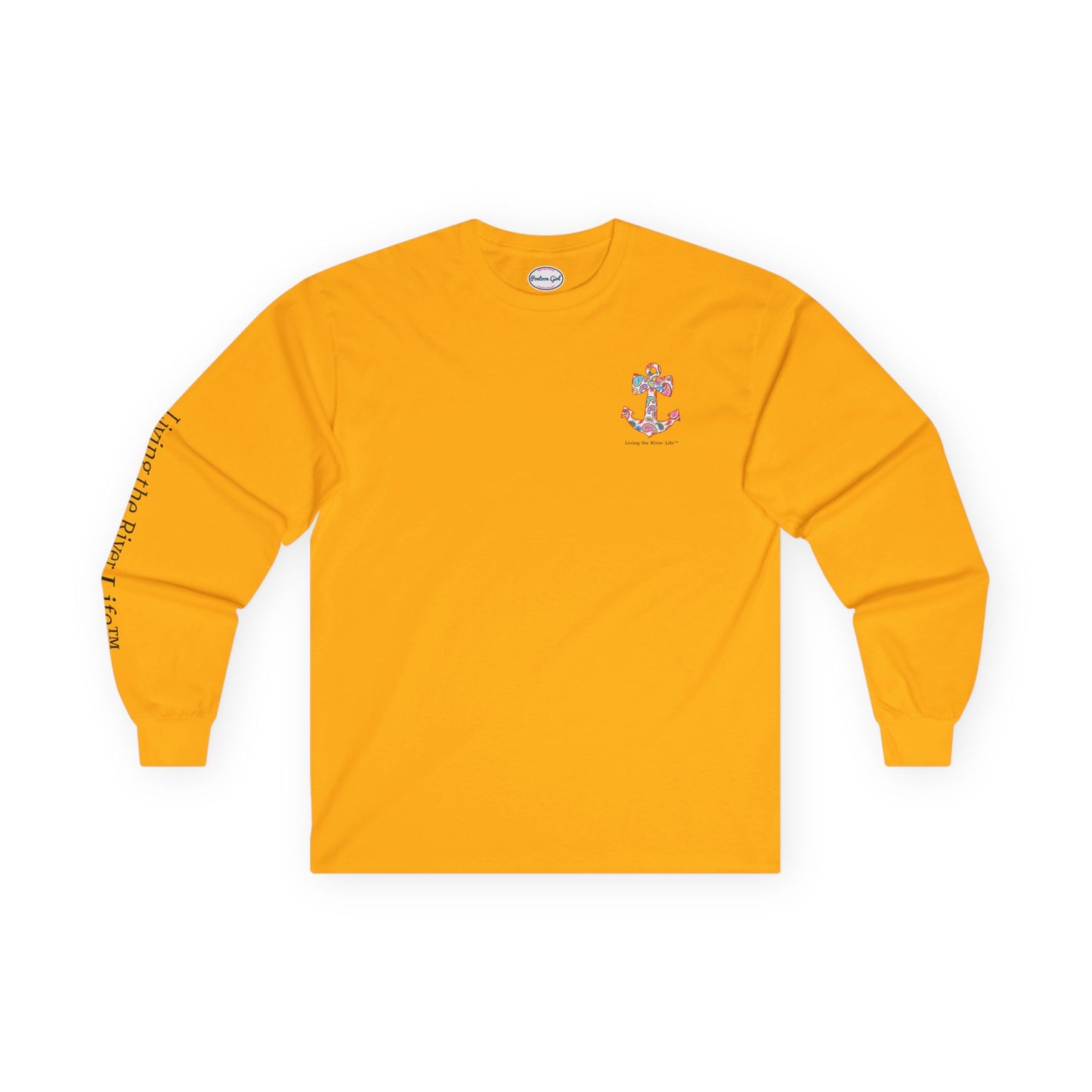 Sweet Anchor Living the River Life™ - Customizable - Long Sleeve Tee by Pontoon Girl® in Light Colors