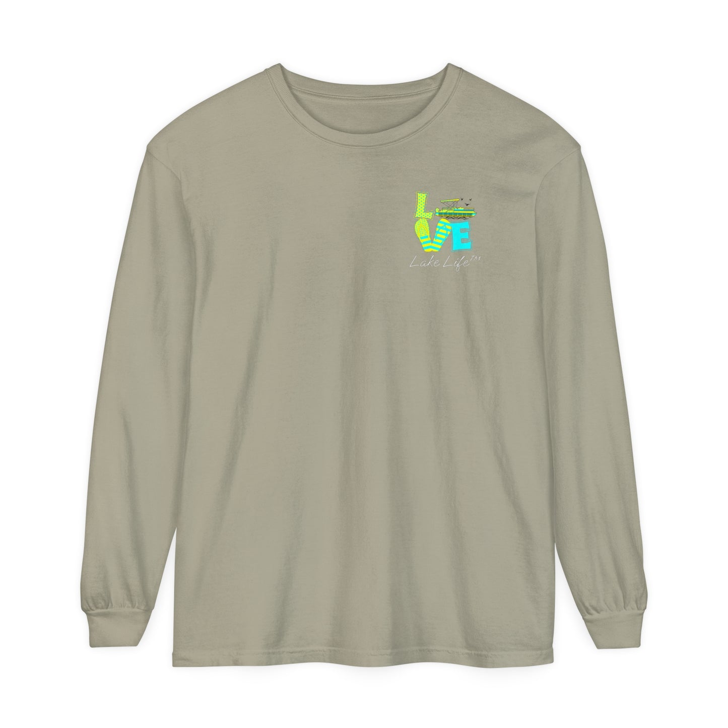 Lake Life™ Bright Flip Flop Love Unisex Garment-dyed Long Sleeve T-Shirt by Pontoon Girl®
