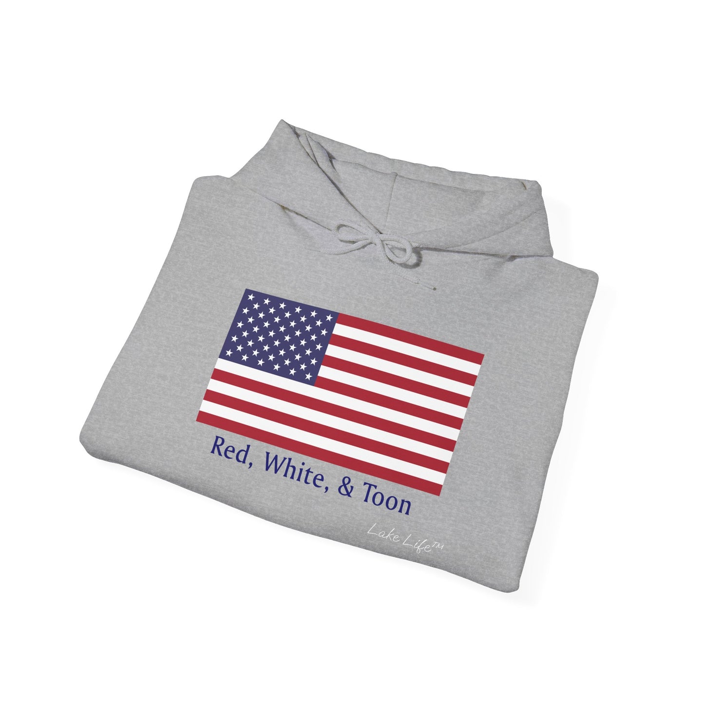 Red White and Toon™ Classic Lake Life™ Hooded Sweatshirt by Pontoon Girl®