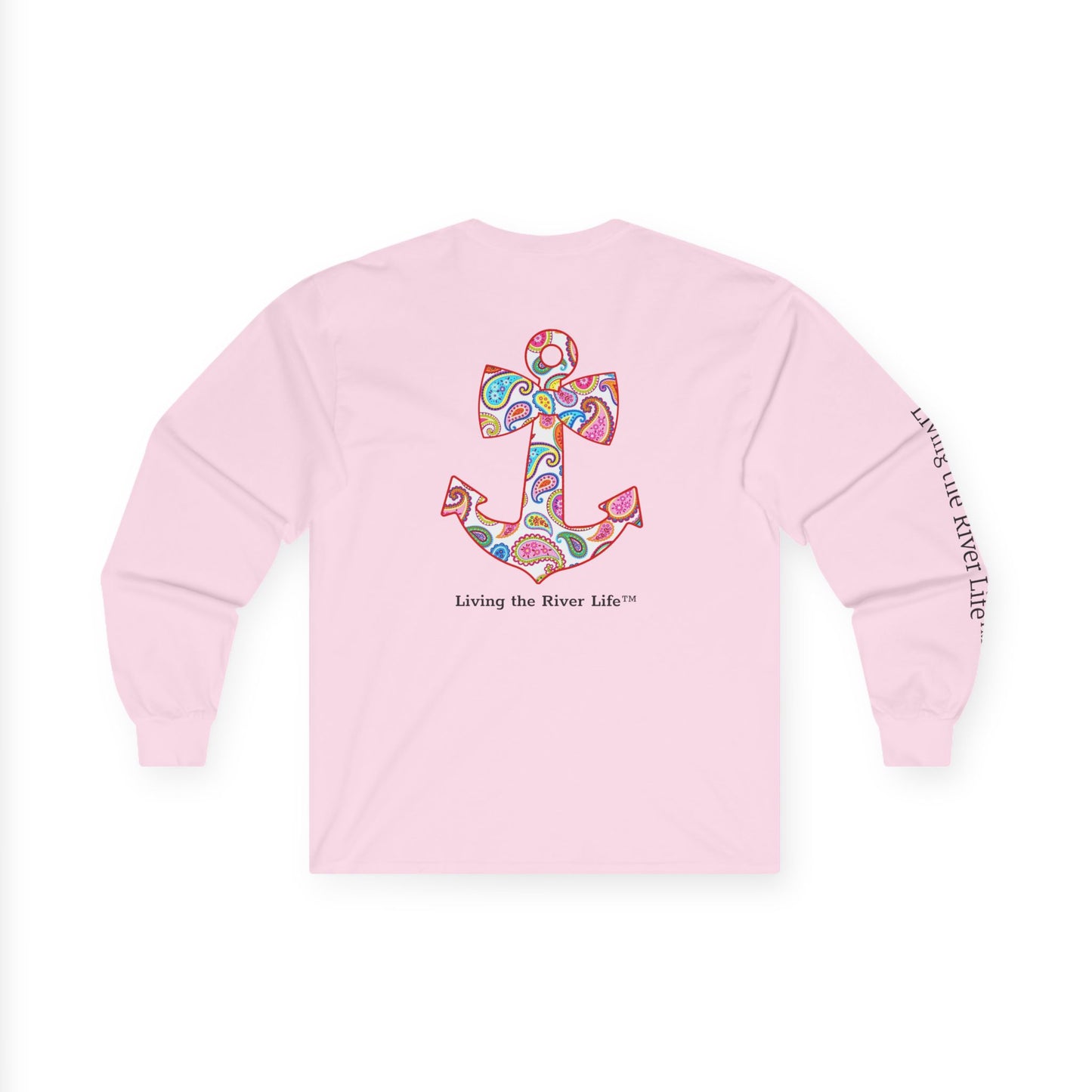 Sweet Anchor Living the River Life™ - Customizable - Long Sleeve Tee by Pontoon Girl® in Light Colors