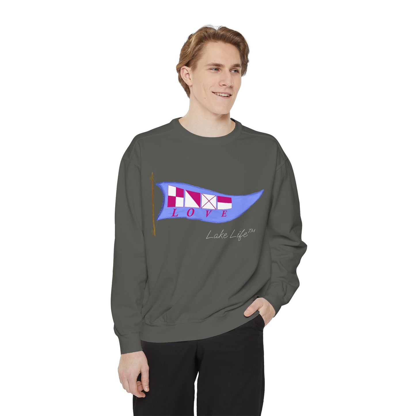 Nautical Love Lake Life™ Crew Neck Sweatshirt by Pontoon Girl®