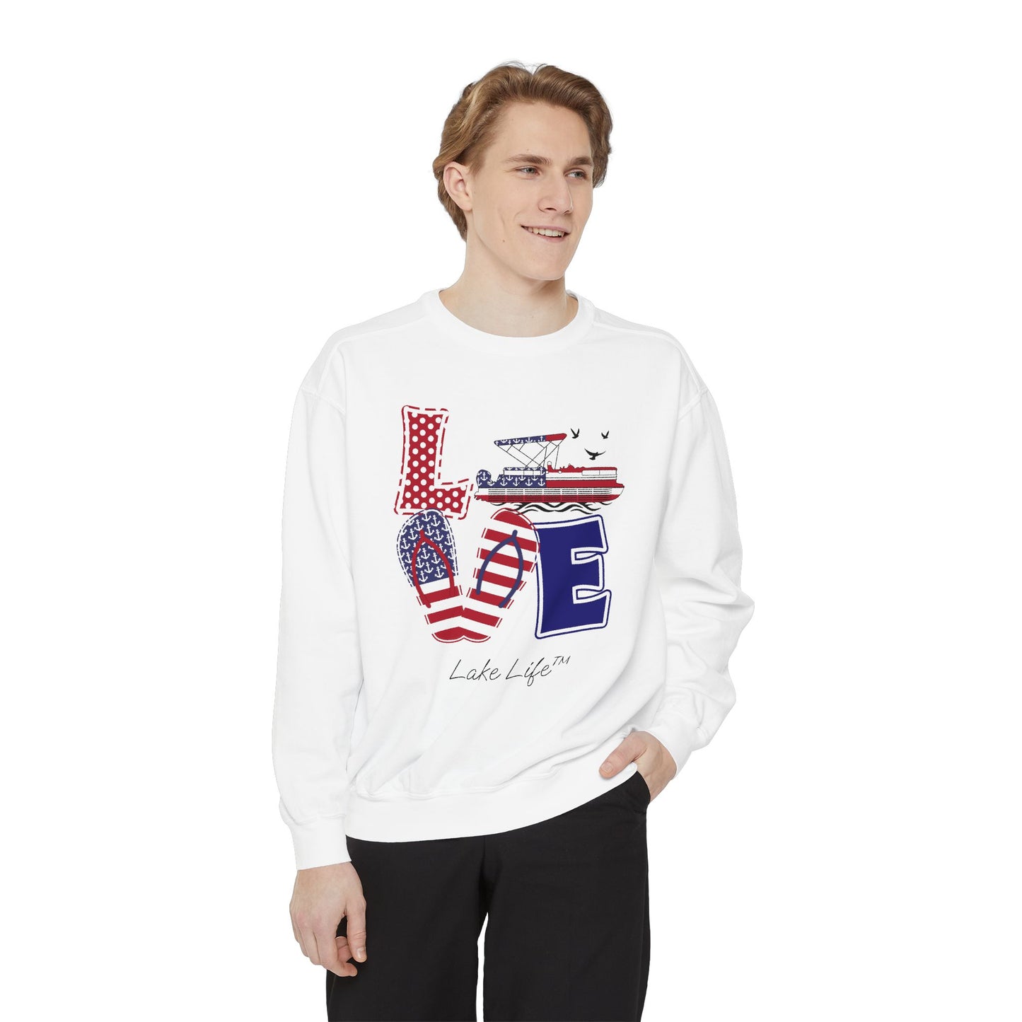 Flip Flop Love Lake Life™ Crew Neck Sweatshirt by Pontoon Girl®