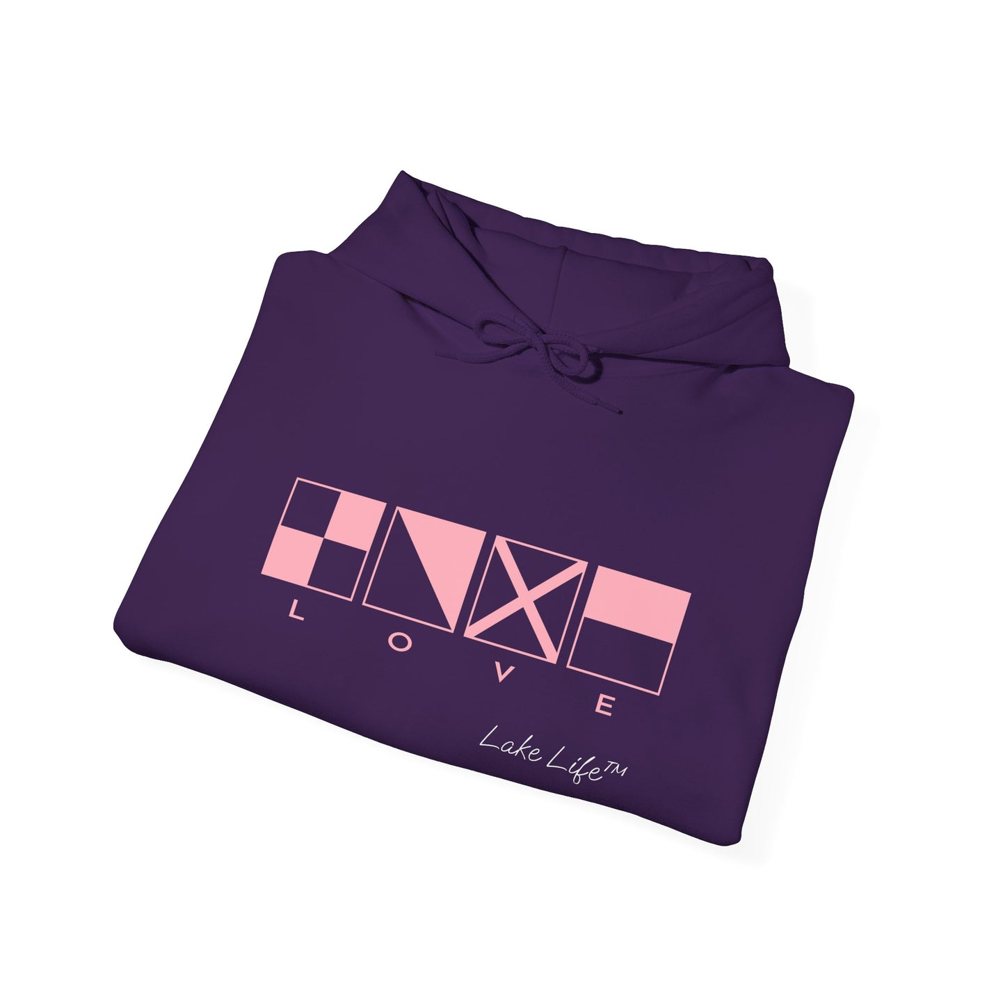 Nautical Love Code Flags Lake Life™ Hooded Sweatshirt by Pontoon Girl®