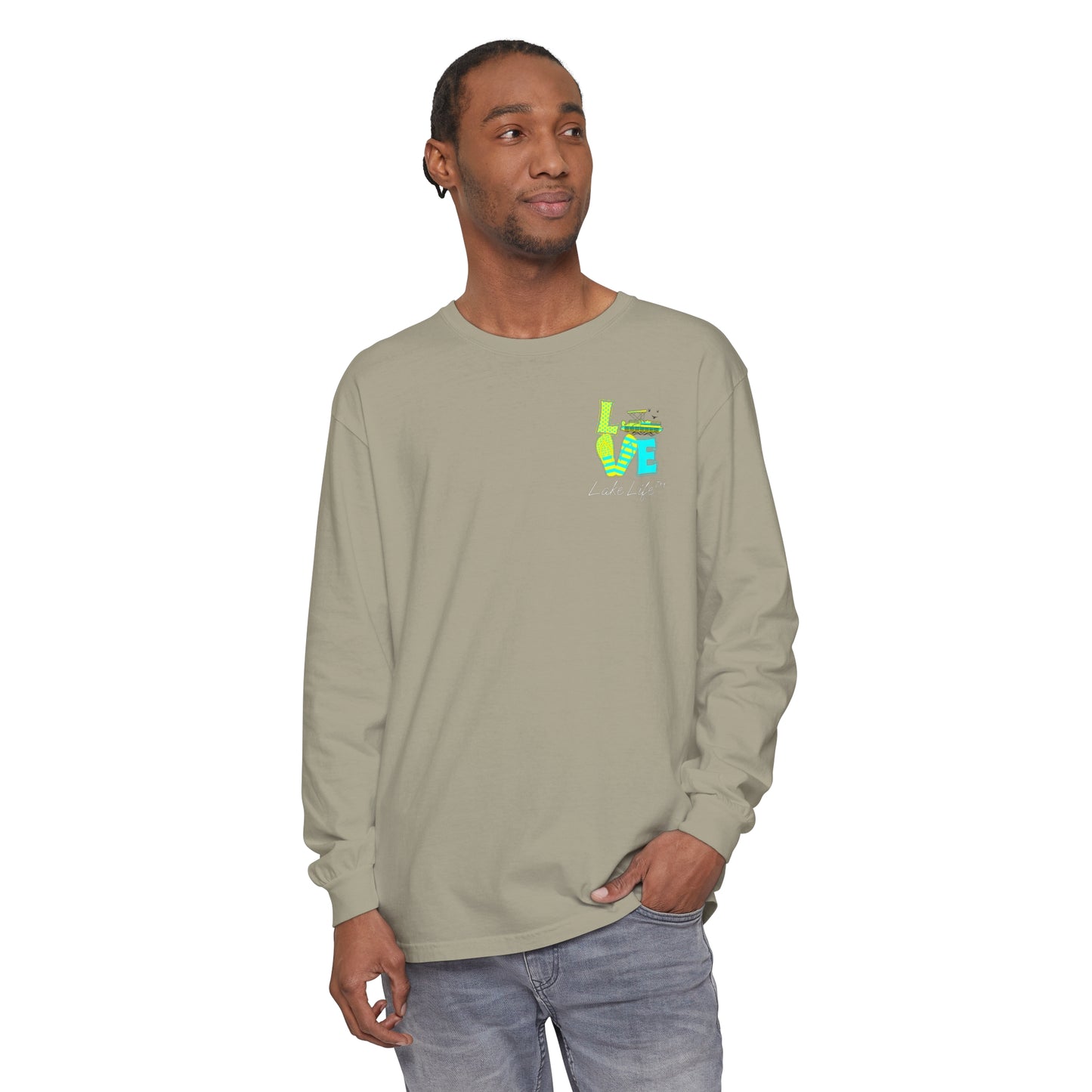 Lake Life™ Bright Flip Flop Love Unisex Garment-dyed Long Sleeve T-Shirt by Pontoon Girl®