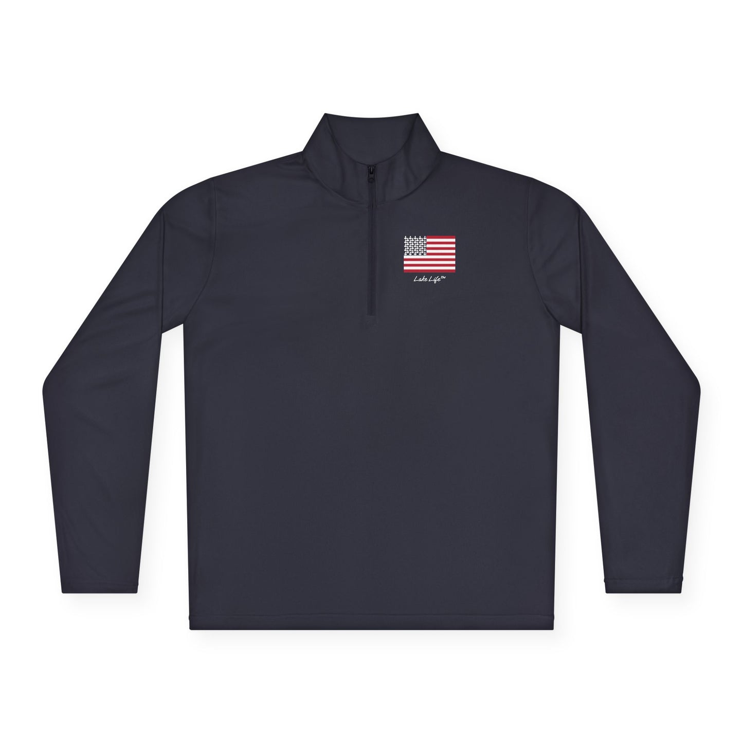 Anchors and Stripes Lake Life™ Unisex Quarter-Zip Pullover by Pontoon Girl®