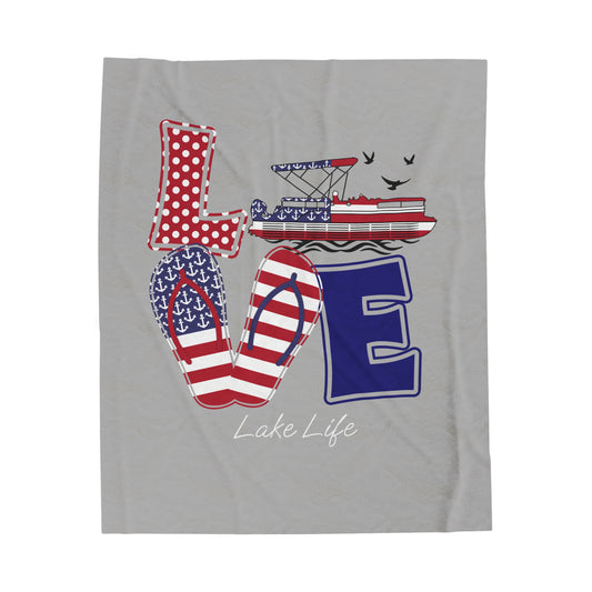 Flip Flop Love Lake Life™ Plush Blanket by PontoonGirl®