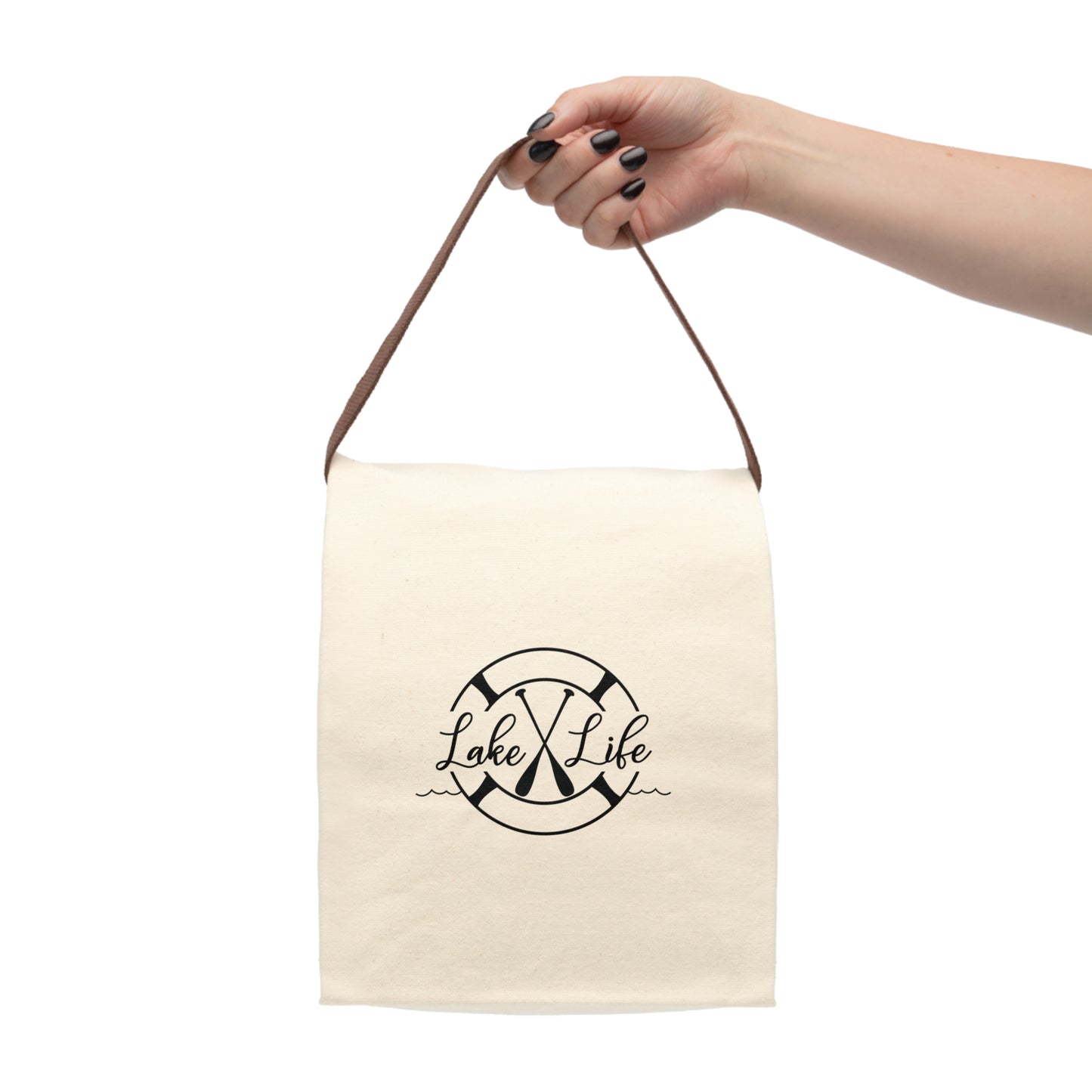 Lake Life Canvas Lunch Bag With Strap by Pontoon Girl®