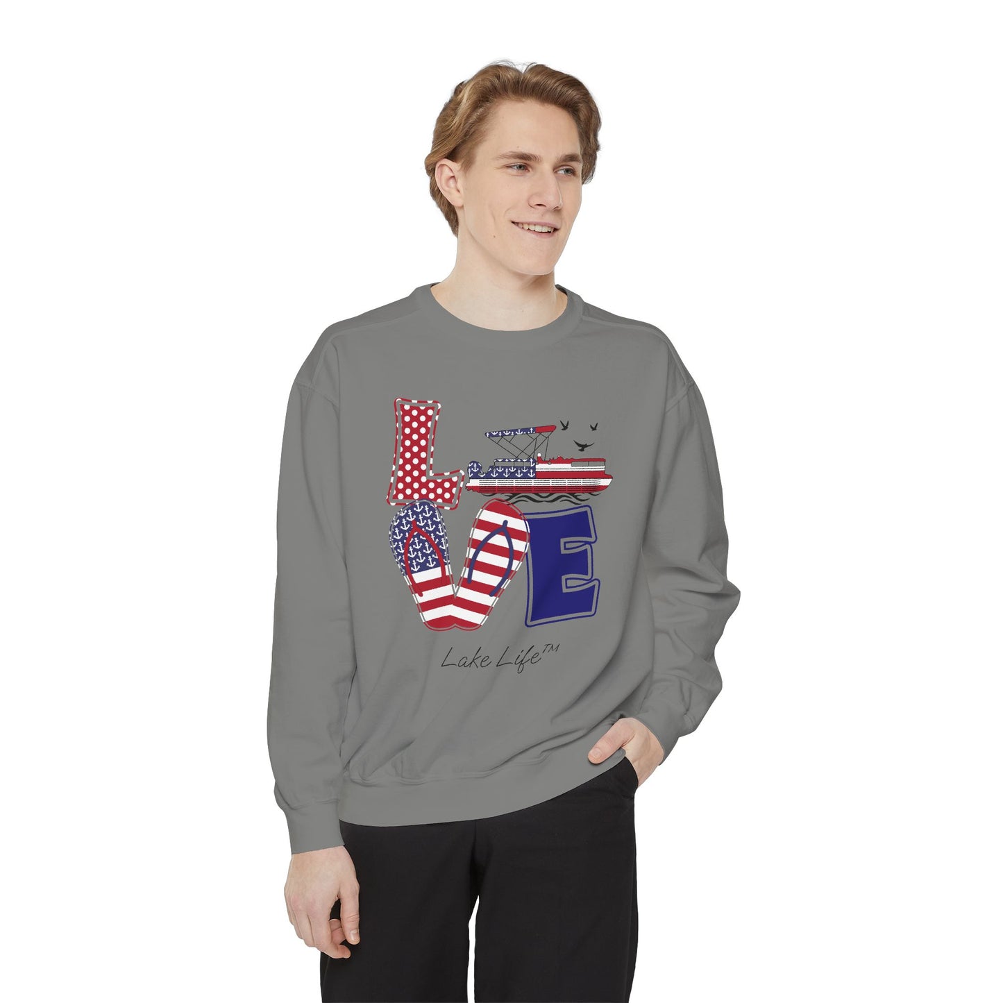 Flip Flop Love Lake Life™ Crew Neck Sweatshirt by Pontoon Girl®