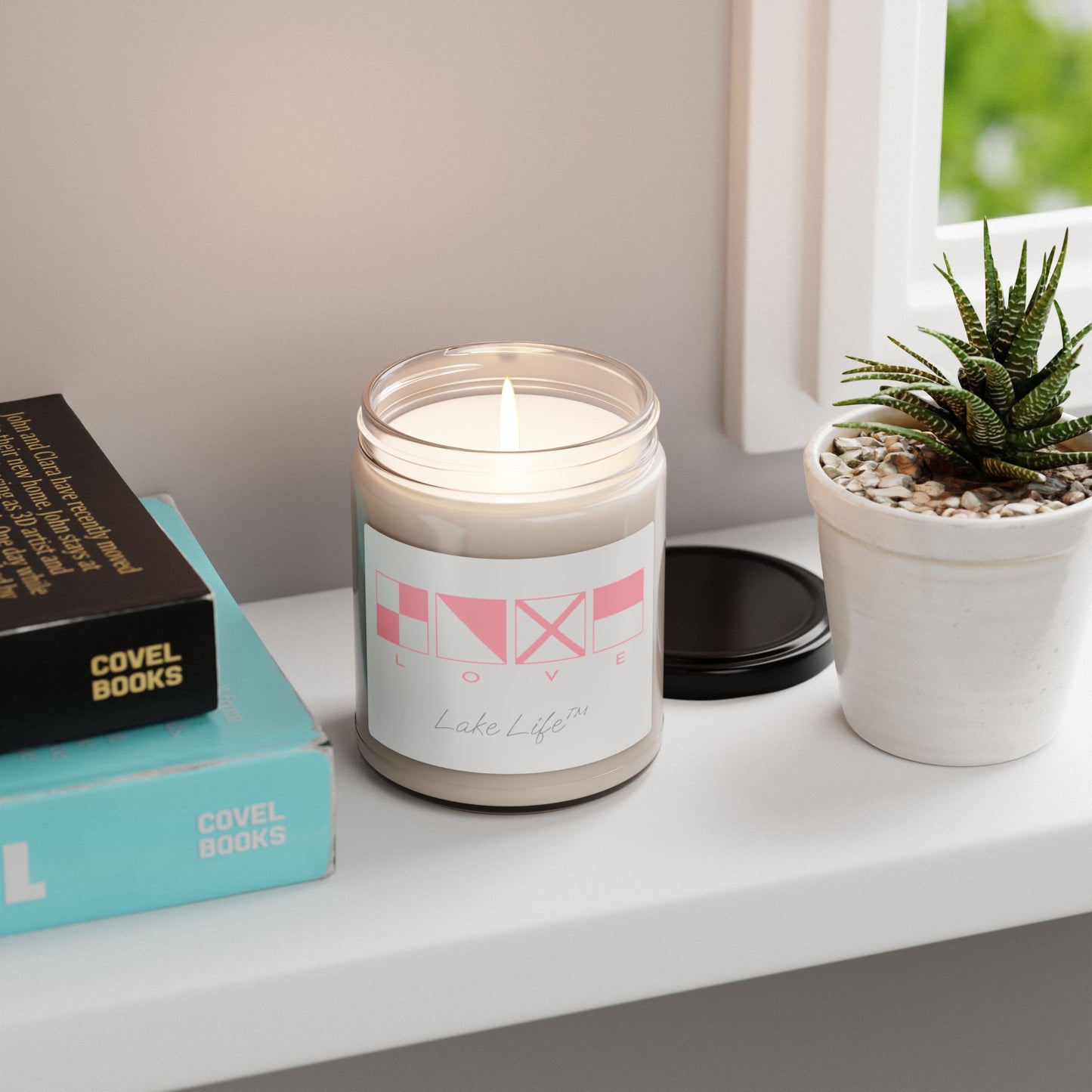 Nautical Flags LOVE Lake Life™ Scented Soy Candle - Cinnamon Vanilla