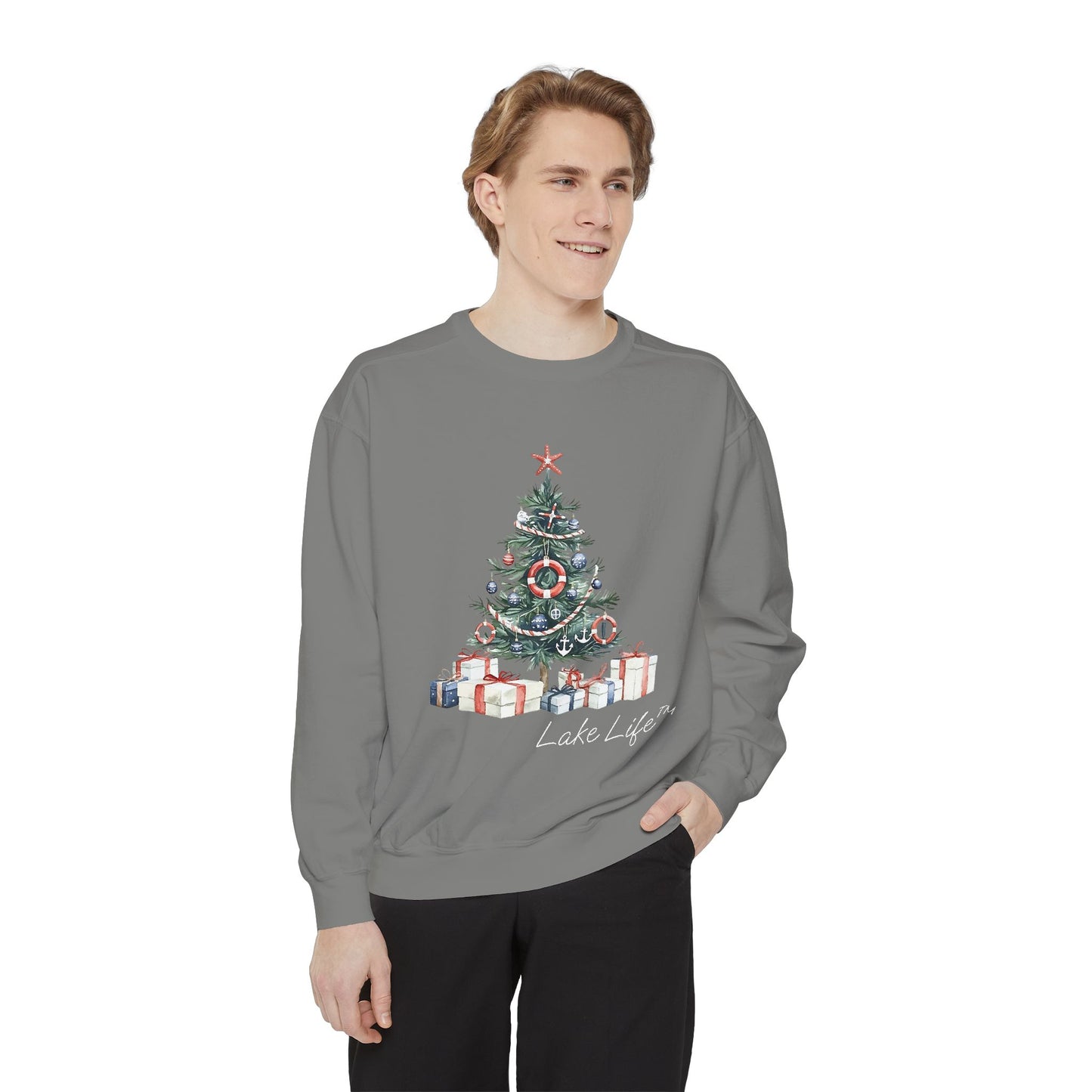 Nautical Christmas Tree Lake Life™ Sweatshirt by Pontoon Girl®