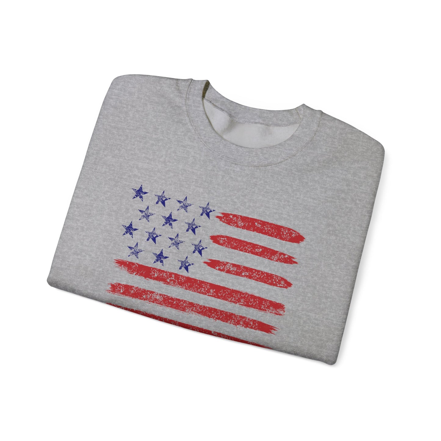 Red White and Toon™ Contemporary American Flag Lake Life™ - Heavy Blend™ Crewneck Sweatshirt by Pontoon Girl®