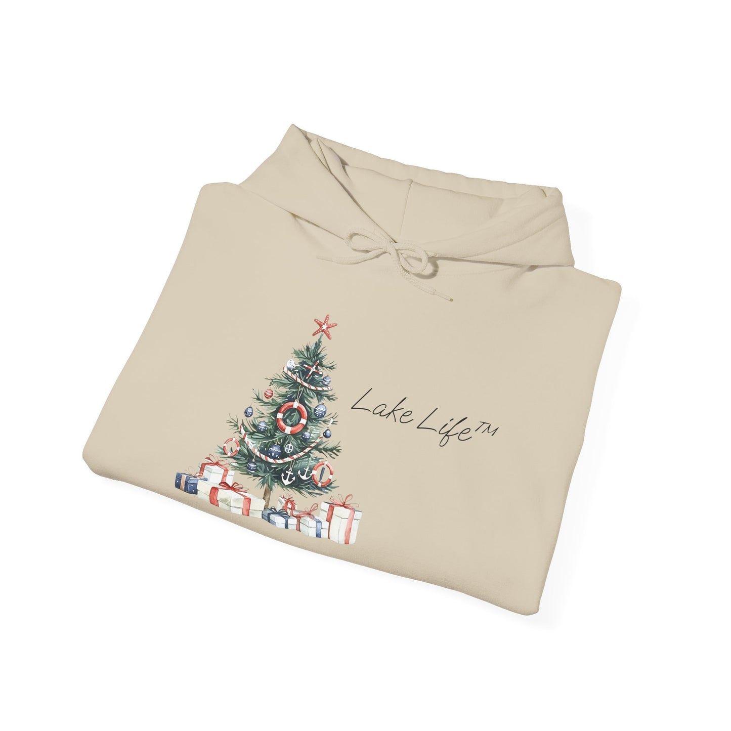 Nautical Christmas Tree Lake Life™ Hooded Sweatshirt by Pontoon Girl®
