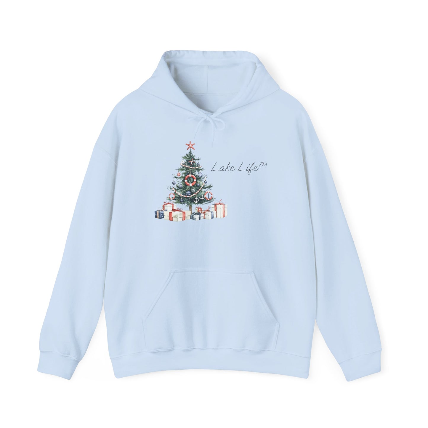 Nautical Christmas Tree Lake Life™ Hooded Sweatshirt by Pontoon Girl®