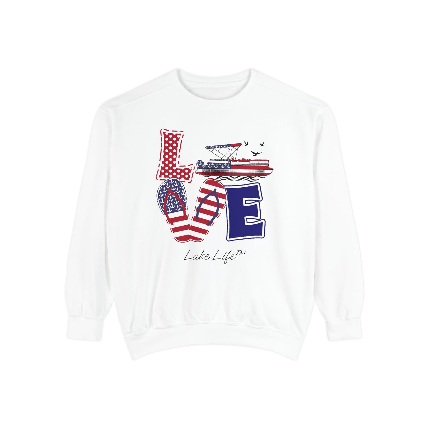 Flip Flop Love Lake Life™ Crew Neck Sweatshirt by Pontoon Girl®
