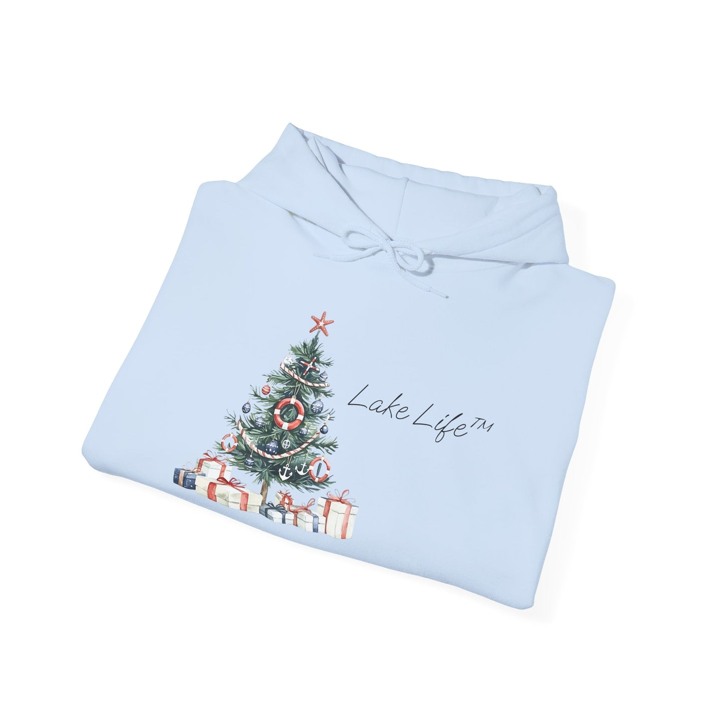 Nautical Christmas Tree Lake Life™ Hooded Sweatshirt by Pontoon Girl®