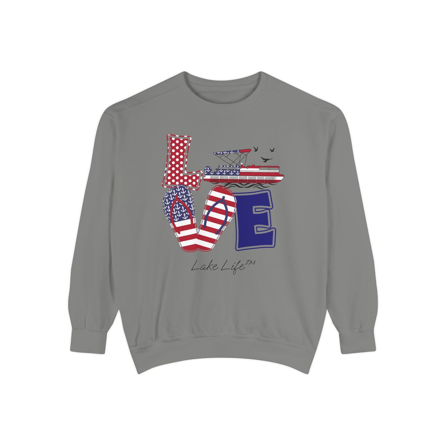 Flip Flop Love Lake Life™ Crew Neck Sweatshirt by Pontoon Girl®