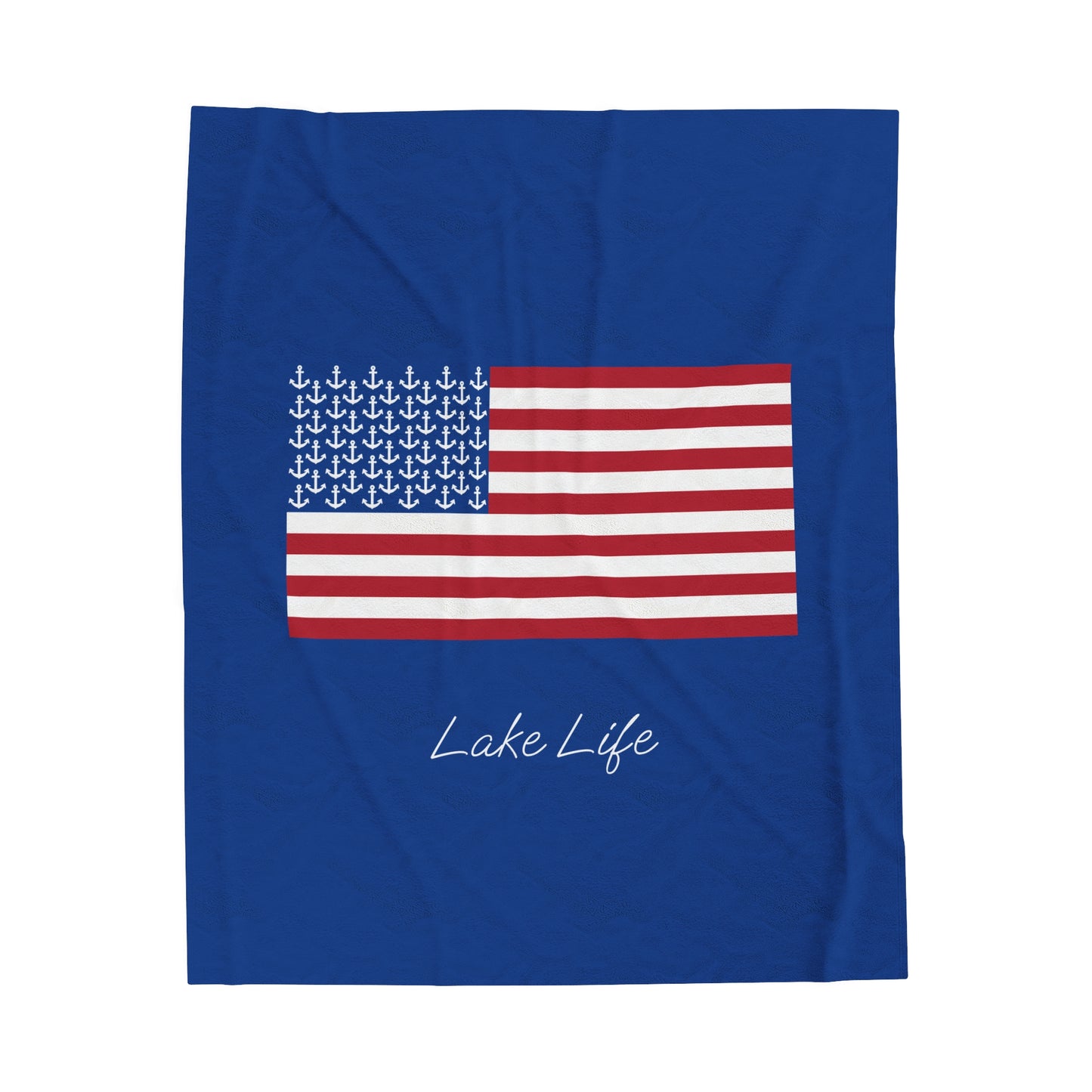 Anchors and Stripes Lake Life™ Plush Blanket by PontoonGirl®