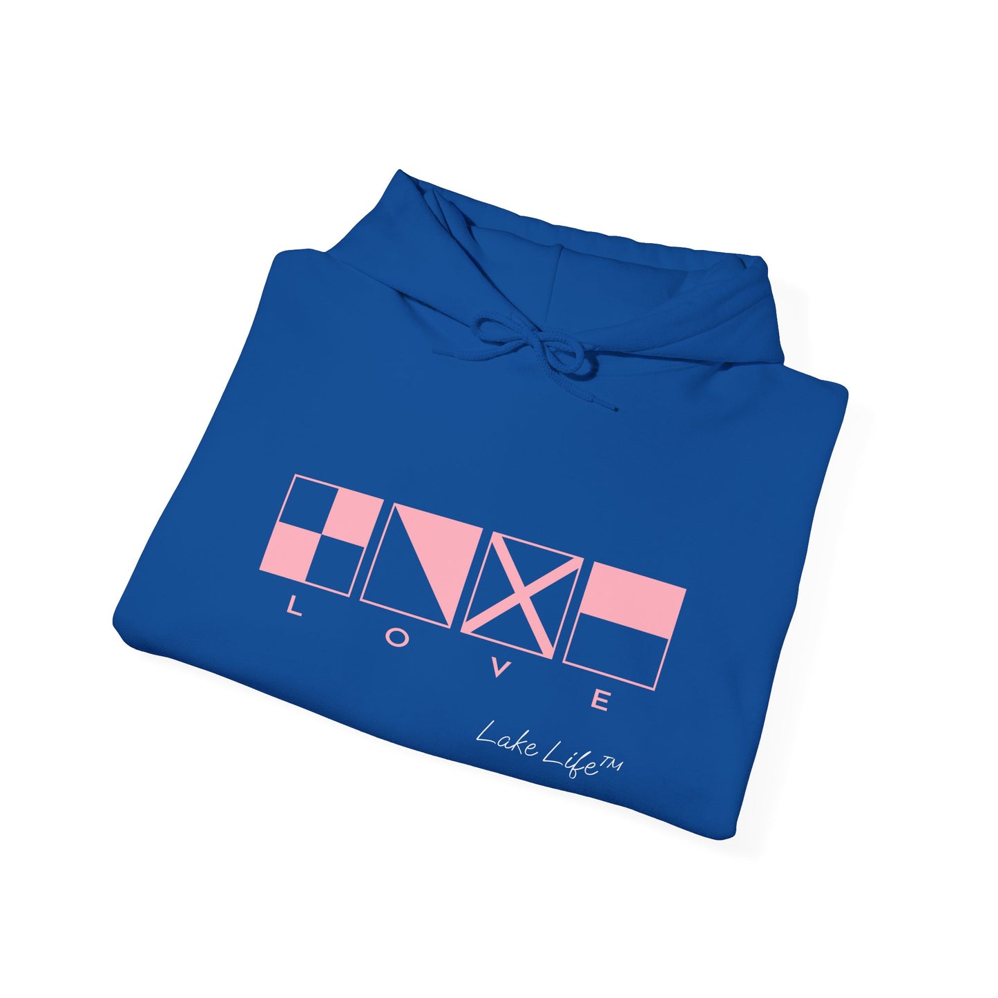 Nautical Love Code Flags Lake Life™ Hooded Sweatshirt by Pontoon Girl®