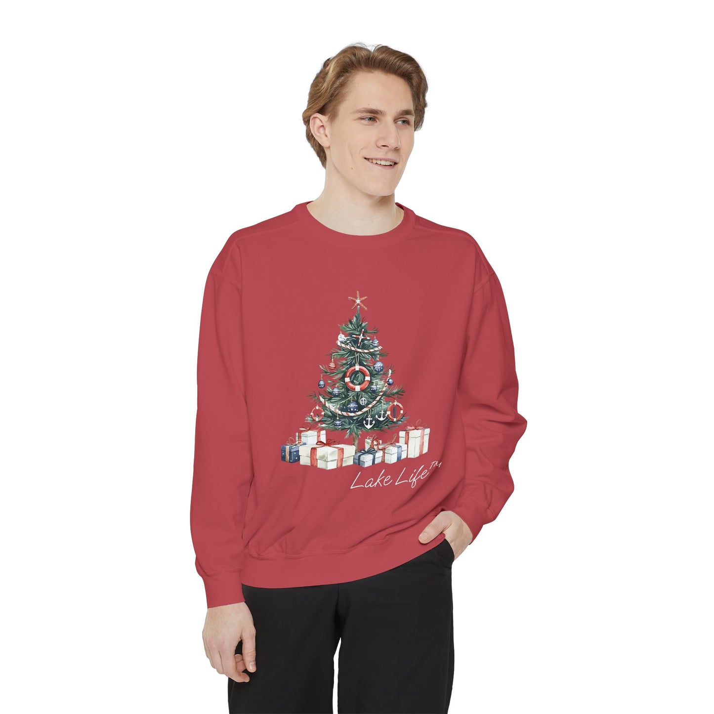 Nautical Christmas Tree Lake Life™ Sweatshirt by Pontoon Girl®