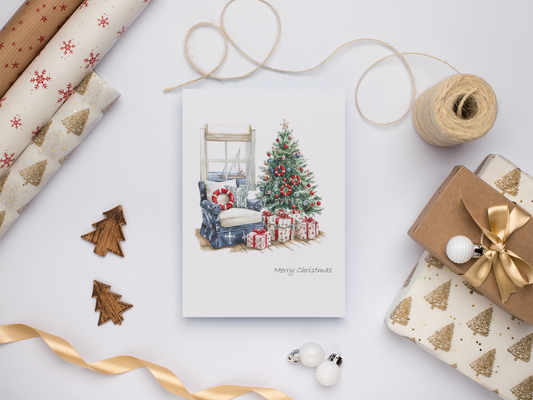 FREE Nautical Christmas Tree Downloadable Card