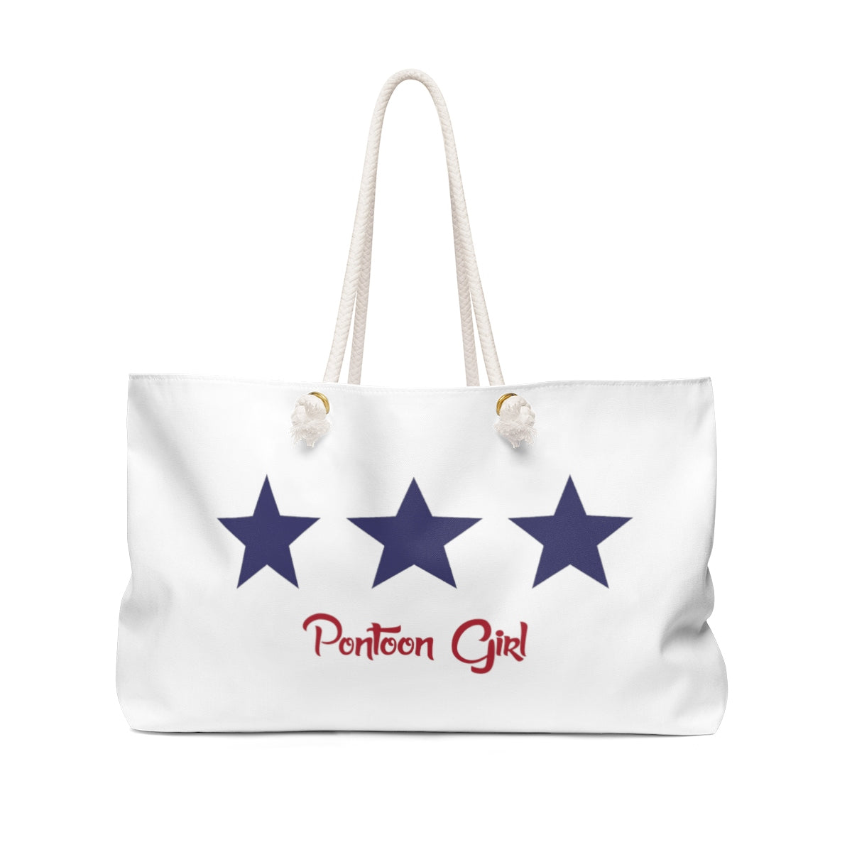 Pontoon Girl - Classic Flag - Red White and Toon Weekender Bag