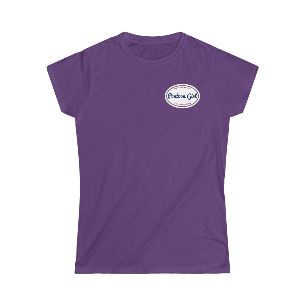 Classic Pontoon Girl Logo T Shirt - Style: Women's Softstyle Tee