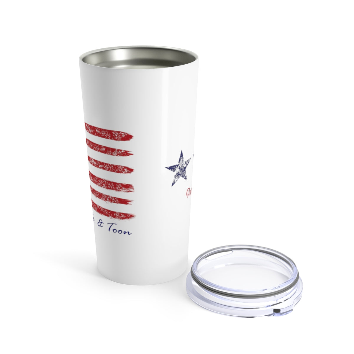 Pontoon Girl Tumbler - Contemporary Flag - Red White and Toon
