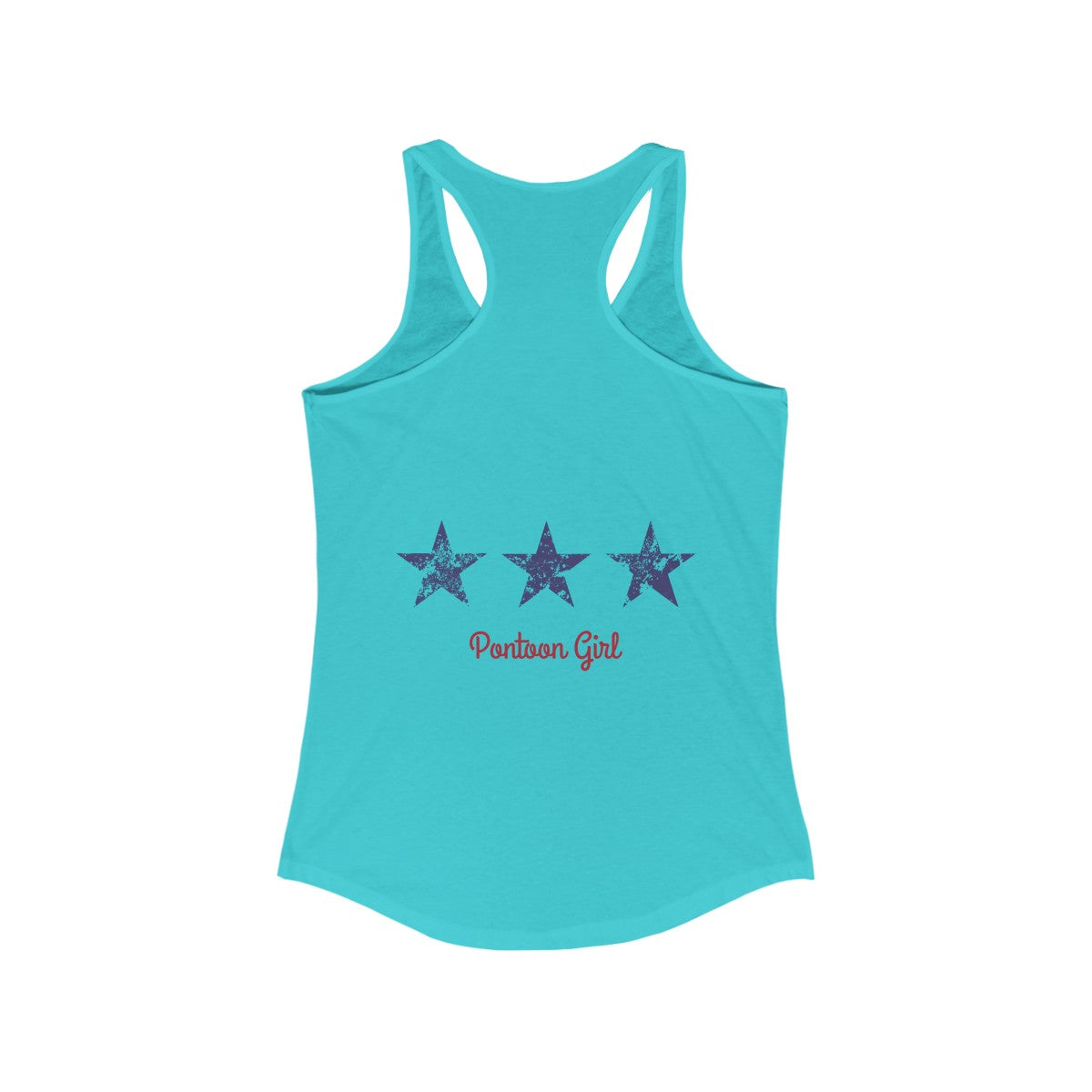 Pontoon Girl - Red White and Toon - Contemporary Flag Racerback Tank Top