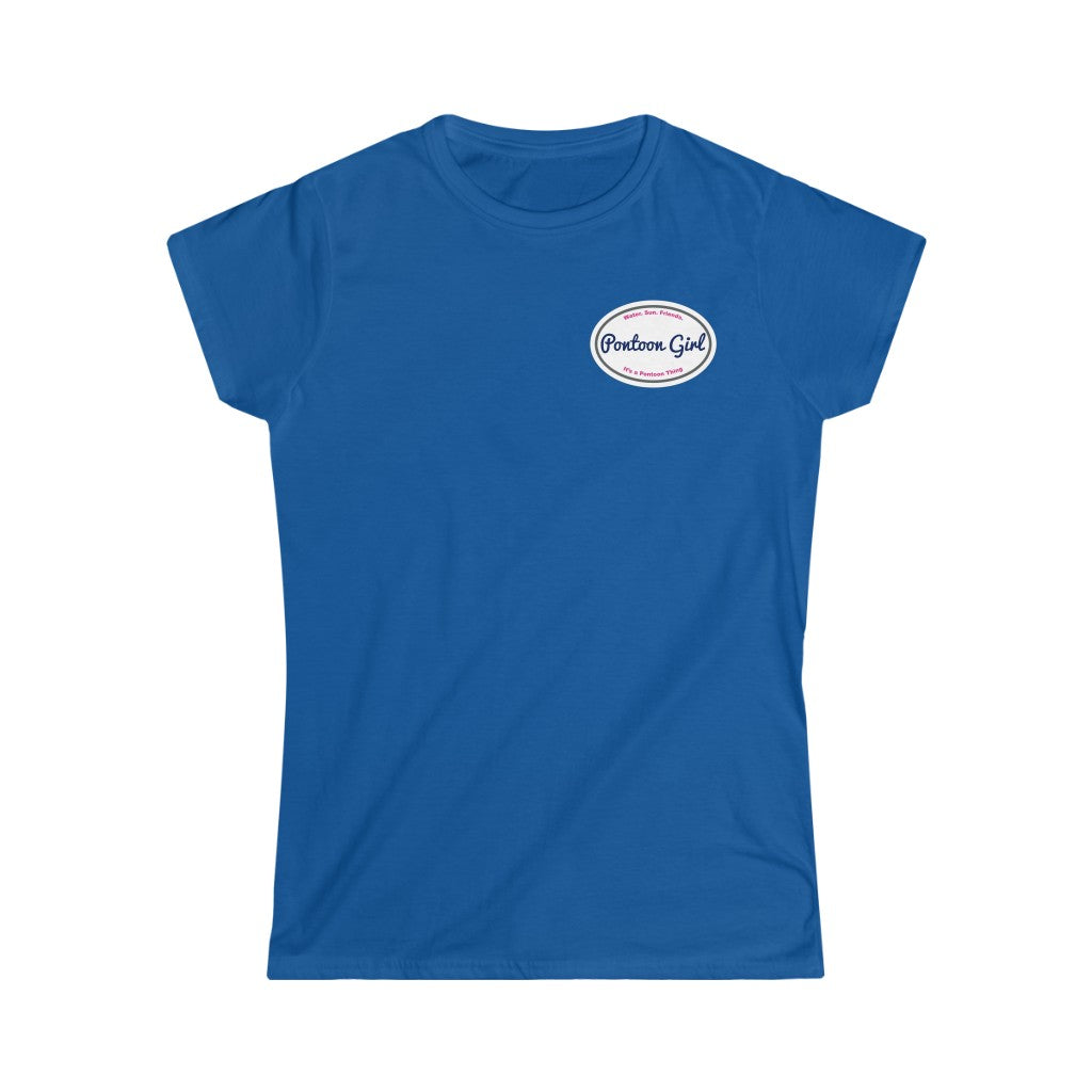 Classic Pontoon Girl Logo T Shirt - Style: Women's Softstyle Tee