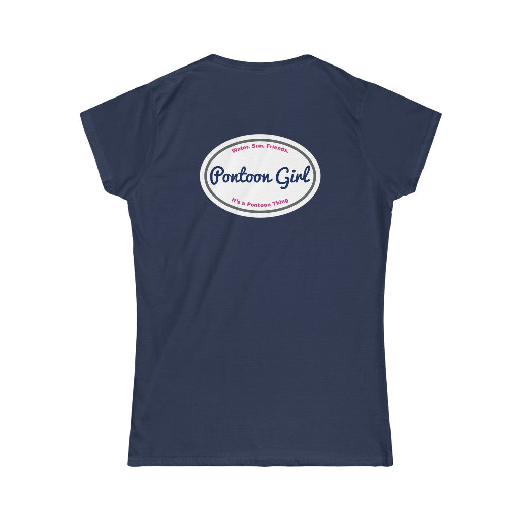 Classic Pontoon Girl Logo T Shirt - Style: Women's Softstyle Tee