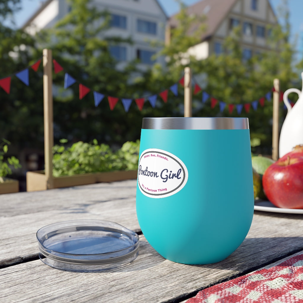 Classic Pontoon Girl - Insulated Cup - Wine Glass