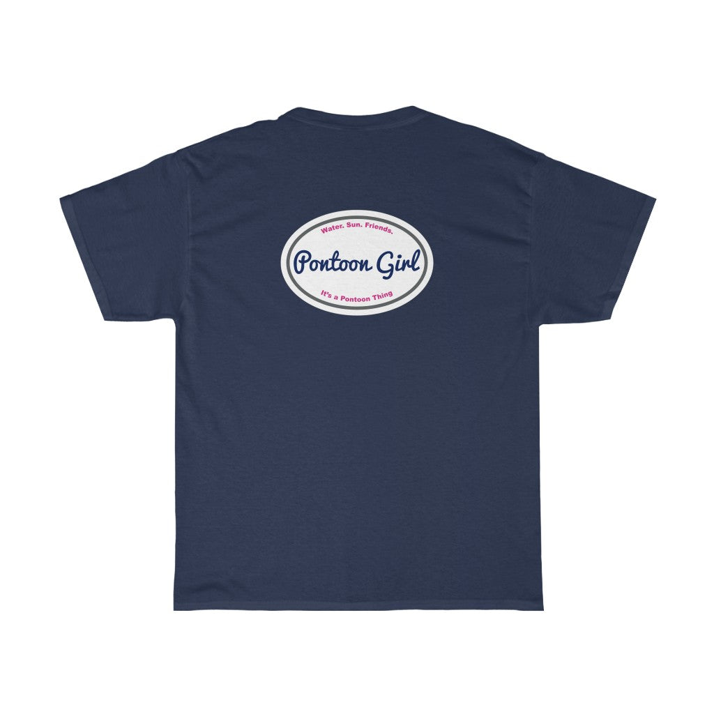 Classic Pontoon Girl Logo T Shrit - Style: Unisex Heavy Cotton Tee