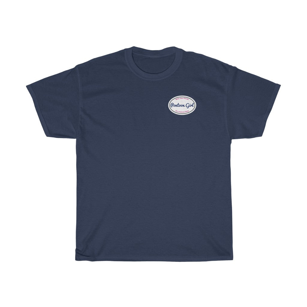 Classic Pontoon Girl Logo T Shrit - Style: Unisex Heavy Cotton Tee