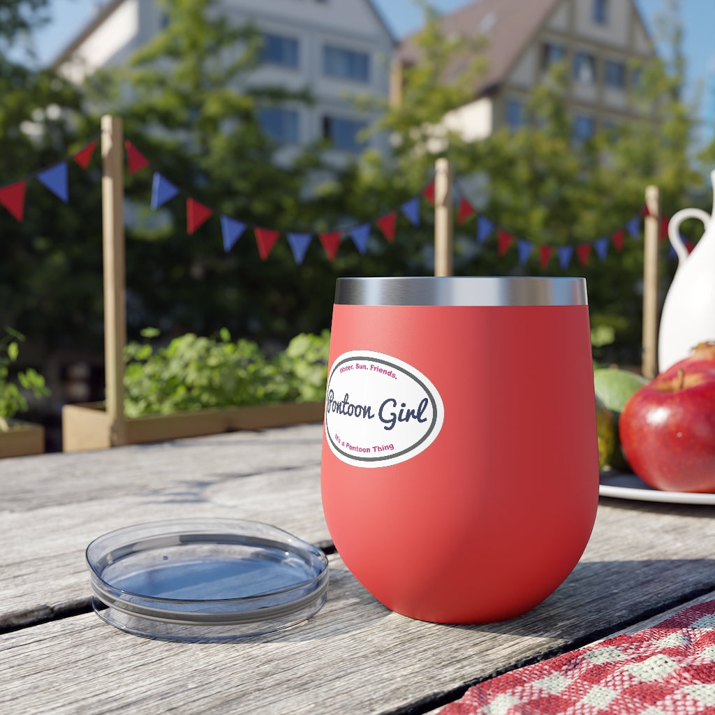 Classic Pontoon Girl - Insulated Cup - Wine Glass