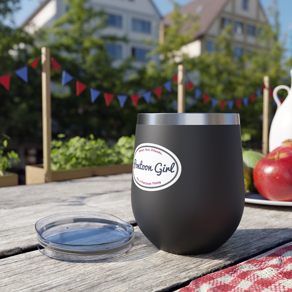 Classic Pontoon Girl - Insulated Cup - Wine Glass