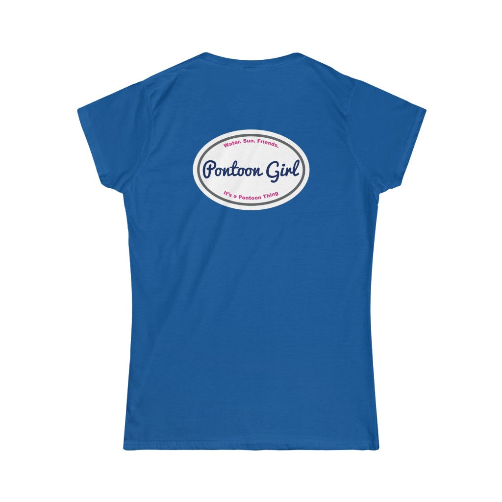 Classic Pontoon Girl Logo T Shirt - Style: Women's Softstyle Tee