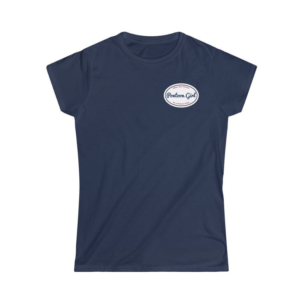 Classic Pontoon Girl Logo T Shirt - Style: Women's Softstyle Tee