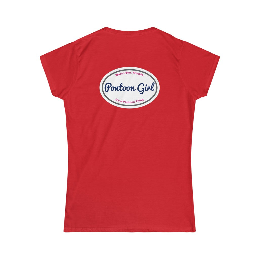 Classic Pontoon Girl Logo T Shirt - Style: Women's Softstyle Tee