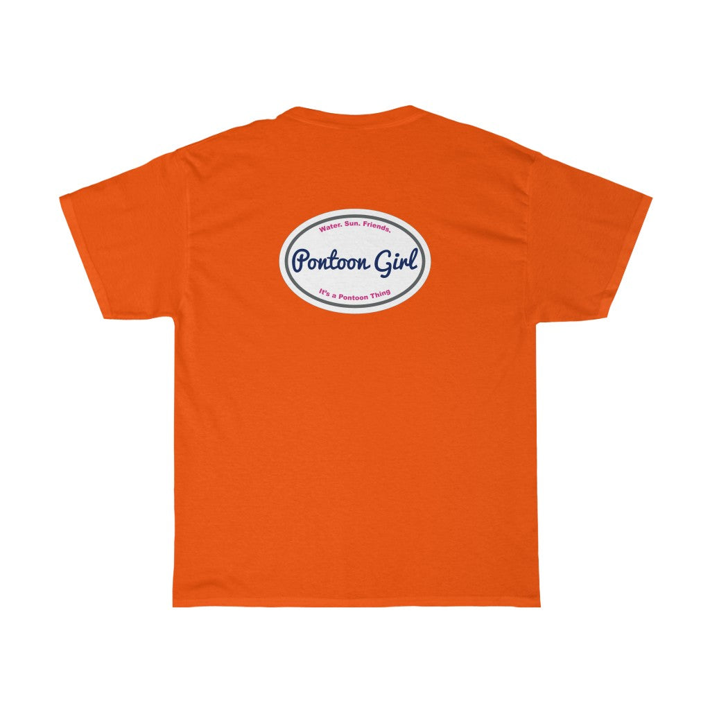 Classic Pontoon Girl Logo T Shrit - Style: Unisex Heavy Cotton Tee