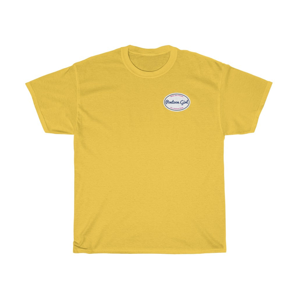 Classic Pontoon Girl Logo T Shrit - Style: Unisex Heavy Cotton Tee